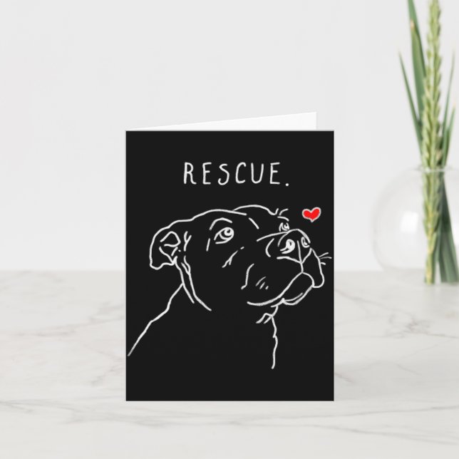 Cartão Rescue Dog Tbull Drawing Rescue Mom Adopt Dont _1  (Frente)