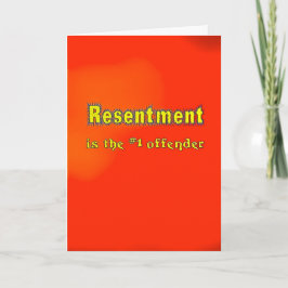 Cartão 'Resentment is the #1 Offender'Funny Sobriety Card