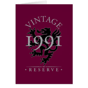 Cartão Reserva 1991 do vintage