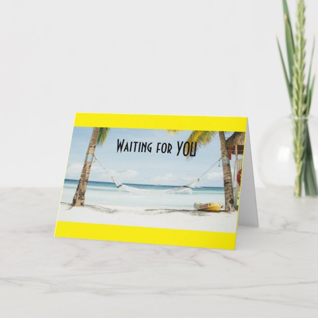 CARTÃO **RESERVA ESTE HAMMOCK** EI VOCÊ ESTÁ CANSADO (Frente)