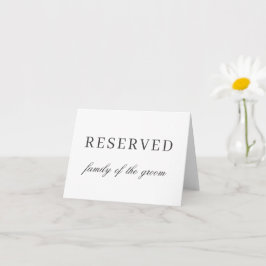 Cartão reservado da mesa de casamento elegante Chi