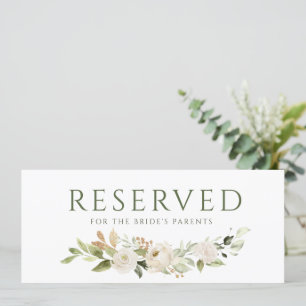 Cartão Reservado de Casamento Verde Dourado