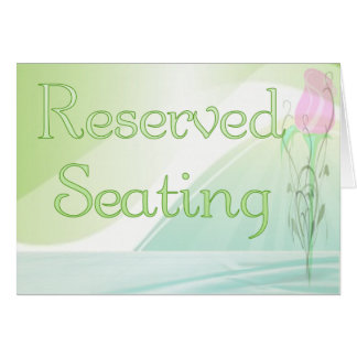 Cartão reservado do sinal do assento