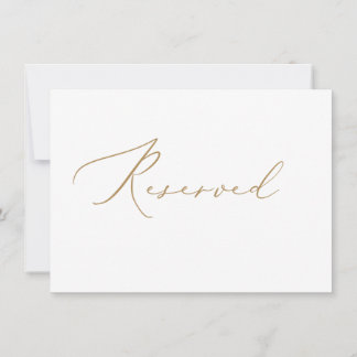 Cartão Reservado Dourado de Casamento Elegante