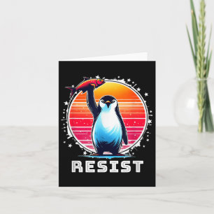Cartão Resistência à Camisa Engraçado Resiste Pinguins Pr