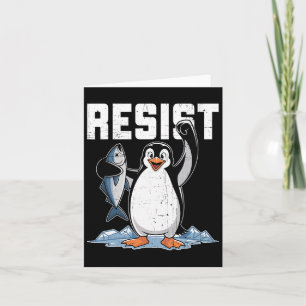 Cartão Resistência ao Ativismo do Pinguim Design 1 Gráfic
