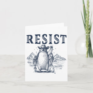 Cartão Resistência ao ativismo dos pinguins