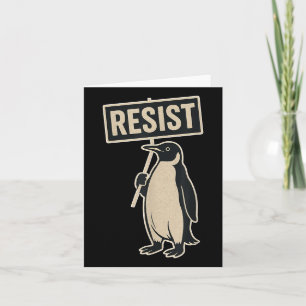 Cartão Resistência ao Pinguim em Protesto Contra Tarifas