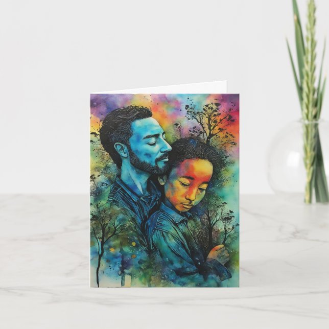 Cartão "Resistência Silenciosa" - Um Dia de os pais Sólid (Frente)