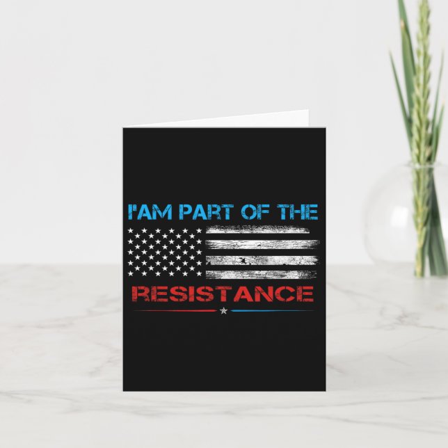 Cartão Resistir Eu Faço Parte Da Resistência Anti-Trump P (Frente)