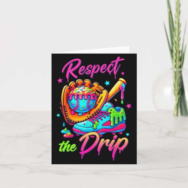 Cartão Respect The Drip Cool Ice Cream Drip Style For Boy (Frente)