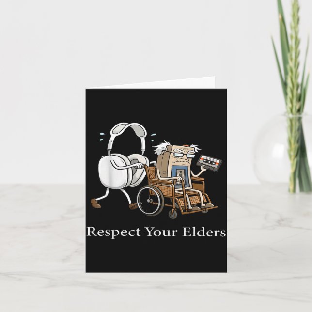 Cartão Respect Your Elders Retro Gaming Funny Gamer Contr (Frente)