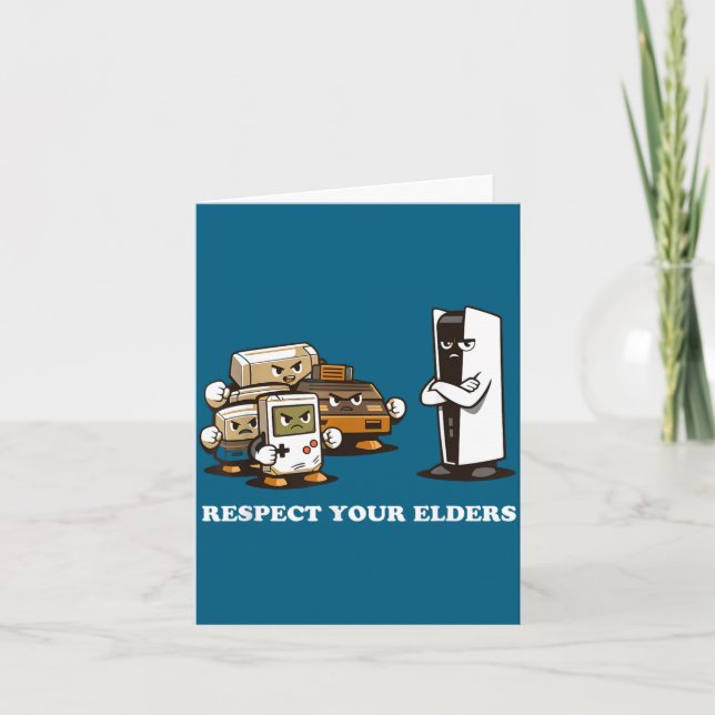 Cartão Respect Your Elders T Retro 90s Gaming  (Frente)