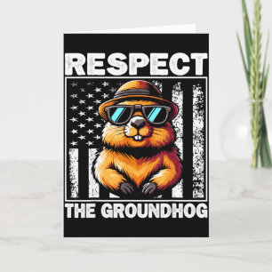 Cartão Respeite O Dia Do Groundhog Dia Do Groundhog Engra