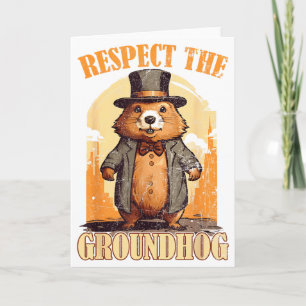 Cartão Respeite O Dia Do Groundhog Engraçado Do Groundhog
