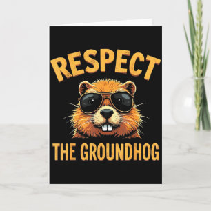 Cartão Respeite O Dia Do Groundhog Feliz Dia Do Groundhog