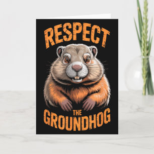Cartão Respeite O Groundhog Punxsutawney Phil Divertido H