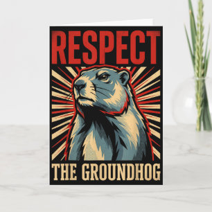 Cartão Respeite O Groundhog Vintage Estilo Político Carta
