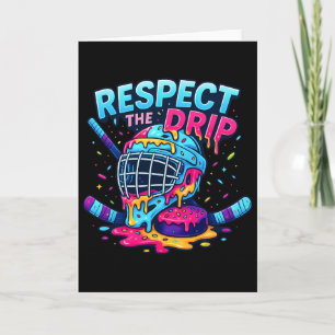 Cartão Respeite O Stick De Hóquei No Gelo Drip E Puck Dri