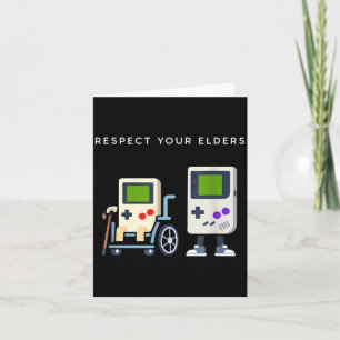 Cartão Respeite os idosos jogos retrô divertido controlad