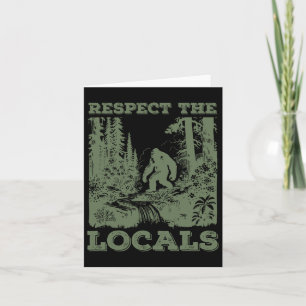 Cartão Respeite Os Locais Grande Sasquatch De Pé Andando