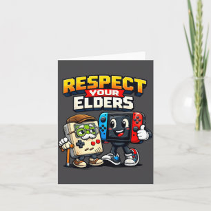 Cartão Respeite Seus Anciãos Jogos Retrô Divertido Contrô