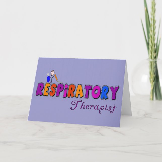 Cartão Respiratory Therapist Stickman Gifts (Frente)