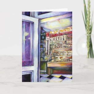 Cartão Respire frio em um Deli quente