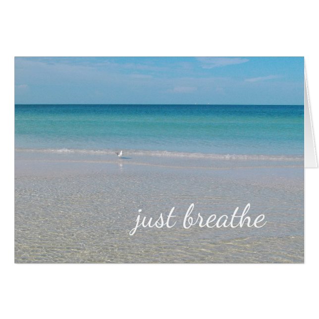 Cartão Respire o casco do mar na praia (Frente Horizontal)