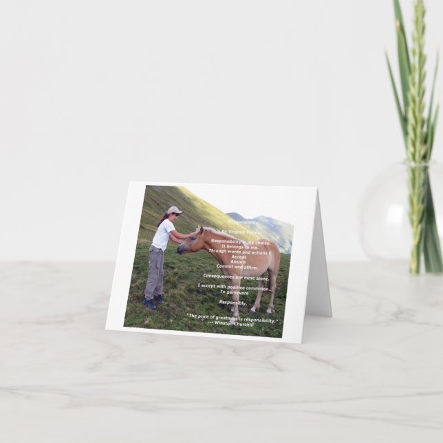 Cartão "Responsibility" affirmation note card (blank) (Frente)