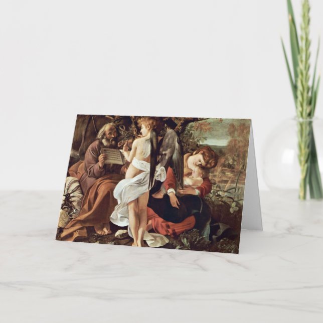 Cartão Rest On The Flight To Egypt By Michelangelo Merisi (Frente)