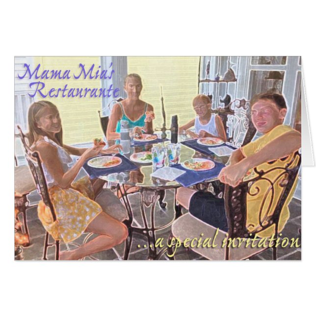 Cartão Restaurante do Mama Mia (Frente horizontal)