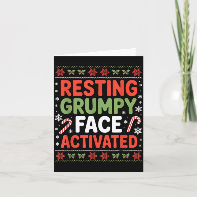 Cartão Resting Mpy Face Activated Funny Xmas Quote  (Frente)