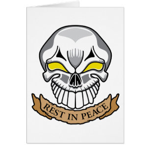 Cartão Resto no crânio da paz