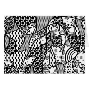 Cartão Retalhos pretos & brancos 03 do teste padrão