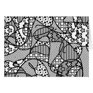 Cartão Retalhos pretos & brancos 04 do teste padrão