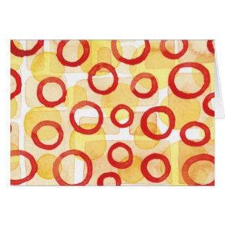 Cartão Retângulos alaranjados com círculos vermelhos da