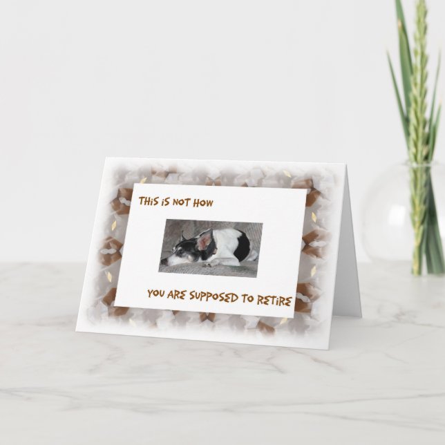 Cartão Retirada, Imagem de Cão Sonolento (Frente)