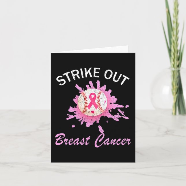 Cartão Retirar a consciência do Cancer de mama Rosa de ba (Frente)