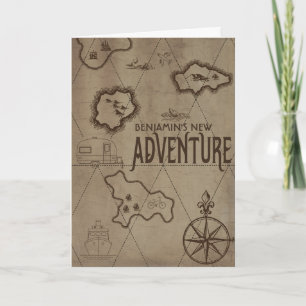 Cartão Retirar novos Parabéns do Mapa de Aventura