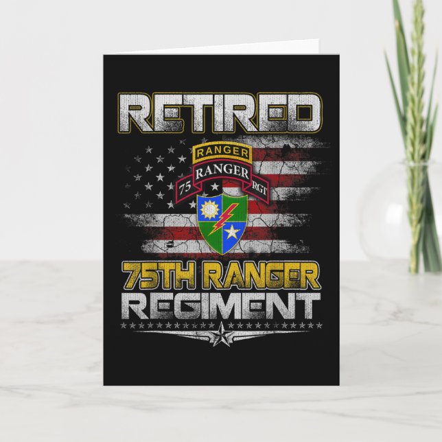 Cartão Retired 75th Ranger Regiment Veteran Patriotic Dad (Frente)