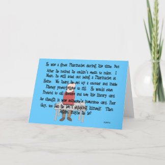 Cartão Retired Pharmacist "Can't Let Go" Story Art Gifts