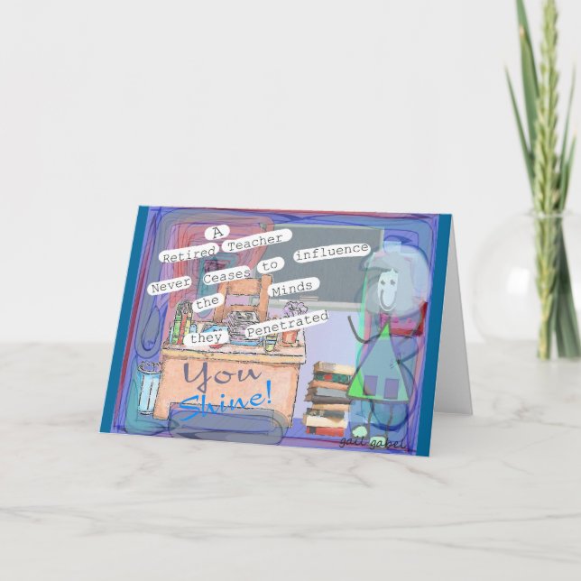 Cartão Retired Teacher Art Gifts (Frente)