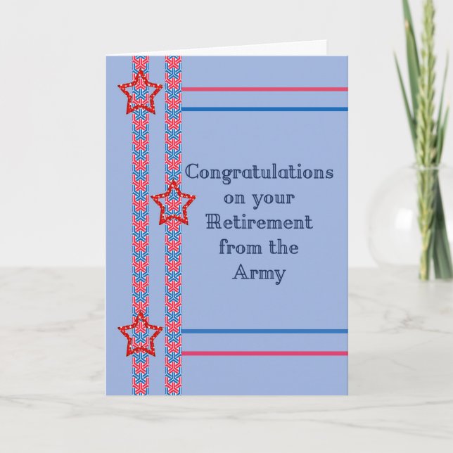 Cartão Retirement from the Army Congratulations Card (Frente)