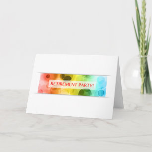 Cartão retirement party (rainbow bokeh)