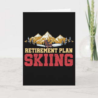 Cartão Retirement Plan Skiing Vintage Sunset Retro Skier 