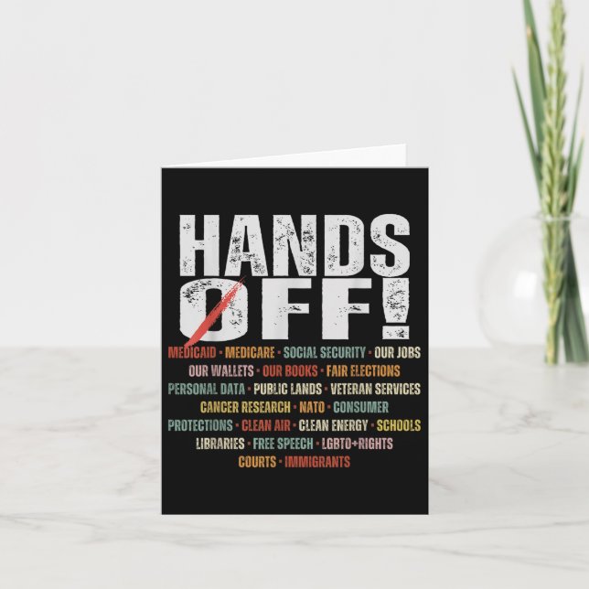 Cartão Retrair Mãos para Protestar Padrões Medicare Públi (Frente)