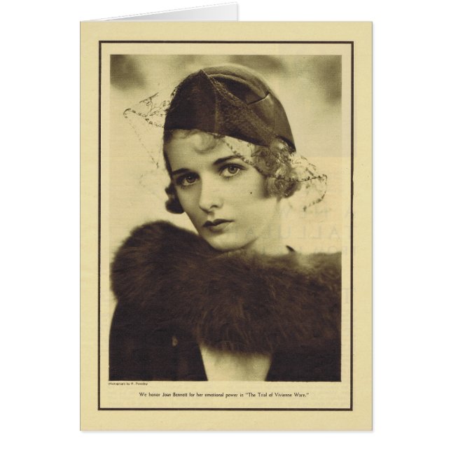 Cartão Retrato 1932 do vintage de Joana Bennett (Frente)