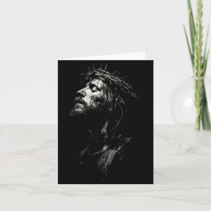 Cartão Retrato Artístico de Jesus Cristo Design Cristão