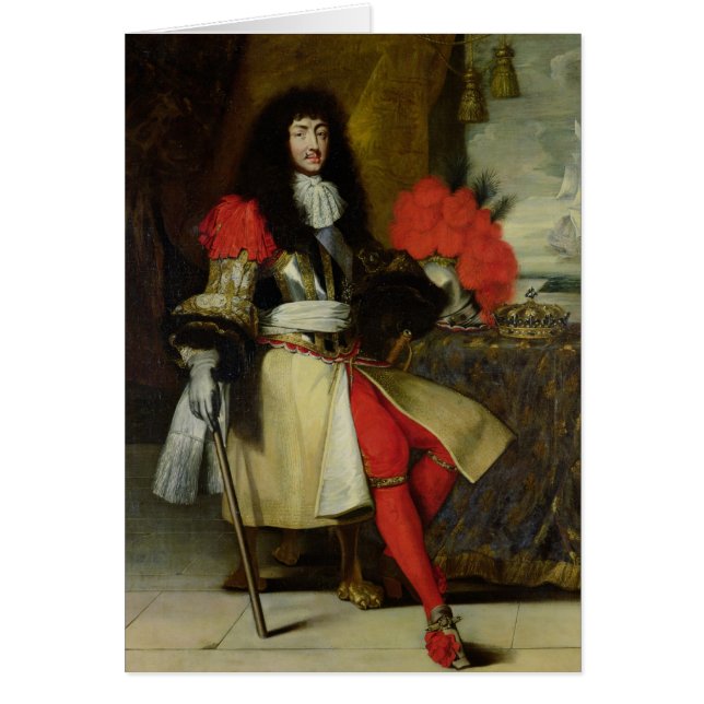 Cartão Retrato assentado de Louis XIV depois de 1670 (Frente)